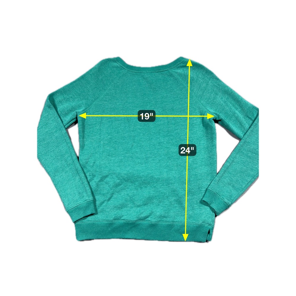 American Eagle‎ Outfitters Green Pullover Sweatshirt Women's XS Logo Crew Fleece - Picture 8 of 8